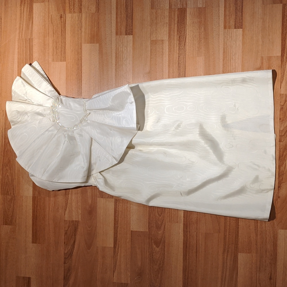 Vintage 80's off white strapless cocktail dress